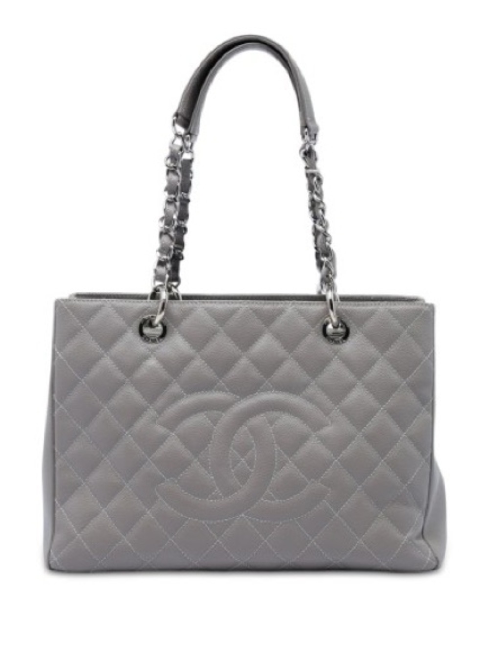 Authentic Chanel Grand Shopping Tote (GST) in
Gray Caviar Leather 2012-2013